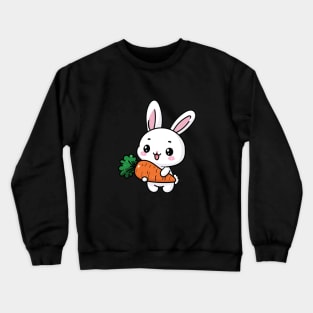 Cute Bunny holding a carrot Art Crewneck Sweatshirt